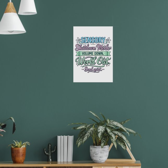Affiche Mode d'arrêt sensoriel : Afficheur Autistique Volu (Salon 1)