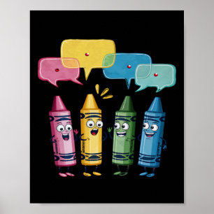 Affiche Mode de couleur crayon de couleur crayonneuse pour