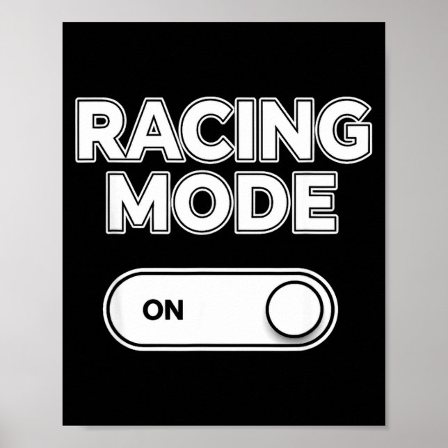 Affiche Mode de course drôle disant avec interrupteur à ba (Devant)