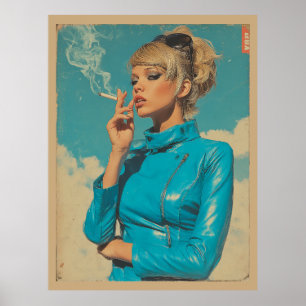 Affiche Mode de Fumage Retro Glam