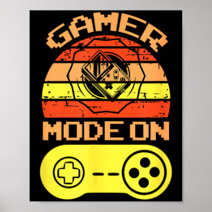 Affiche Mode de jeu activé Citations de jeu drôles Cadeau