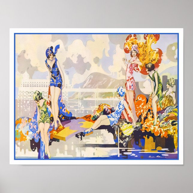 Affiche Mode de la plage des Années folles (Devant)