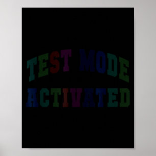 Affiche Mode de test d'humour activé enseignant jour de te