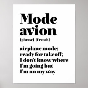 Affiche Mode de voyage français inspiré Avion Avion