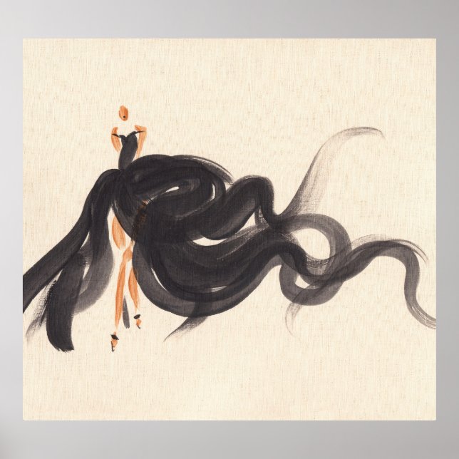 Affiche Mode élégante : Aquarelle Lady (Devant)