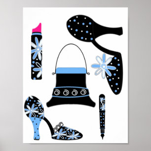 Affiche Mode en bleu