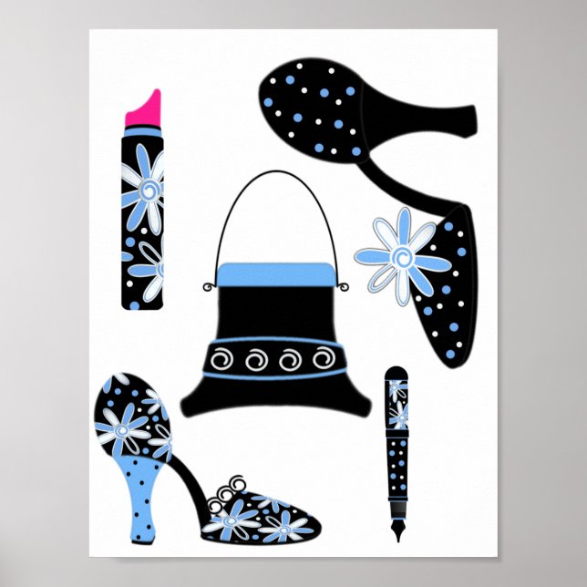 Affiche Mode en bleu (Devant)