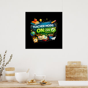 Affiche Mode Enseignant : ACTIVÉ – Joli design de rentrée 
