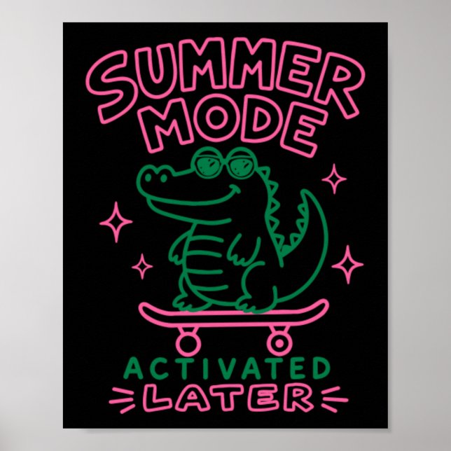 Affiche Mode Été Activé À Plus Gator Design (Devant)