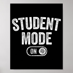 Affiche Mode Étudiant Activé Cadeau Éducation École Drôle