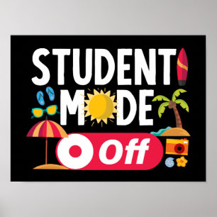 Affiche Mode Étudiant Désactivé Drôle Dernier Jour De L'Ét