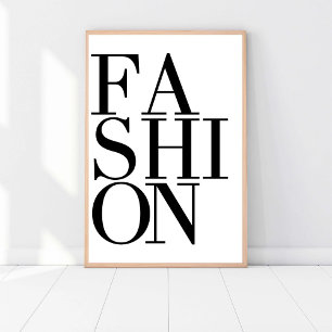 Affiche Mode Fashionista, Chic Art Moderne Noir & Blanc