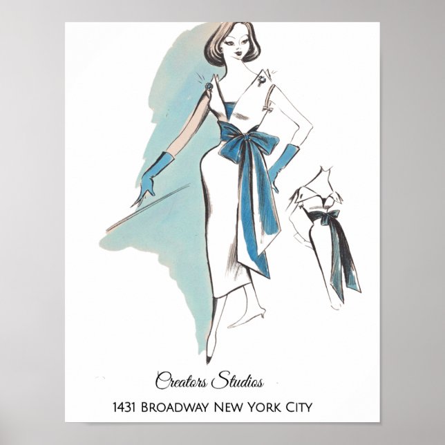 Affiche Mode féminine du milieu du siècle 1960 (Devant)