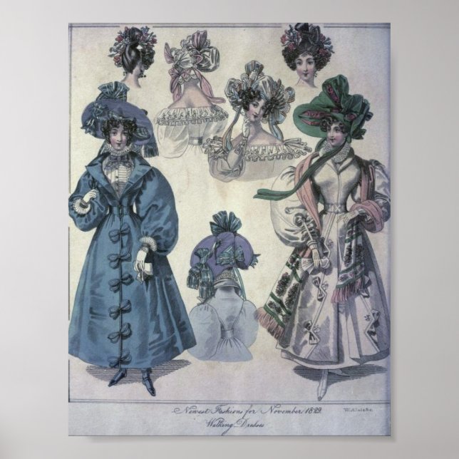 Affiche Mode féminine vintage des années 1800 (Devant)