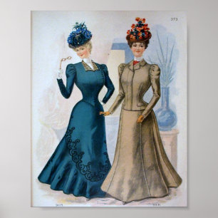 Affiche Mode féminine vintage des années 1890
