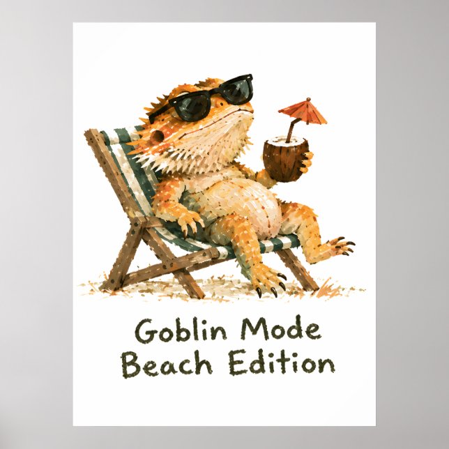 Affiche Mode Gobelin Édition Plage Art Dragon Barbu (Devant)