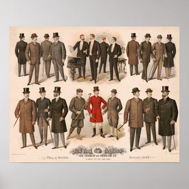 Affiche Mode homme automne et hiver 1895 (Devant)
