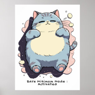 Affiche Mode Minimum Activé – Humeur Relatable