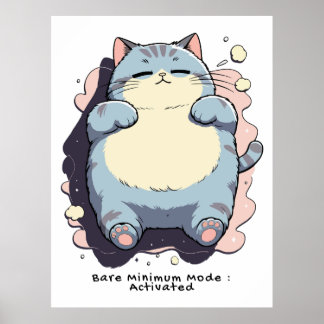 Affiche Mode Minimum Activé – Humeur Relatable