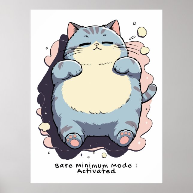 Affiche Mode Minimum Activé – Humeur Relatable (Devant)