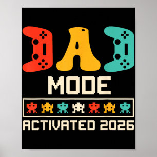 Affiche Mode Papa Joueur Activé 2026 Drôle Futur Père 