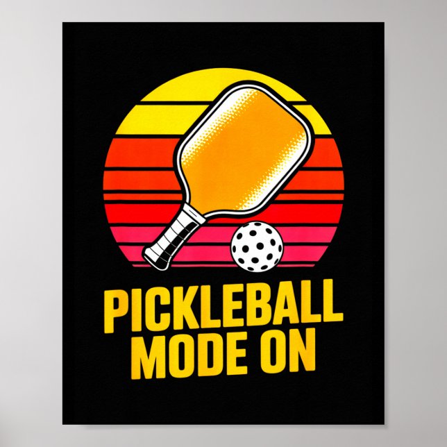 Affiche Mode pickleball sur une raquette de pickleball au  (Devant)
