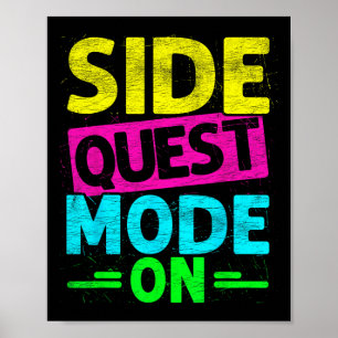 Affiche Mode Quête Secondaire Activé Drôle Rave Edm Festiv