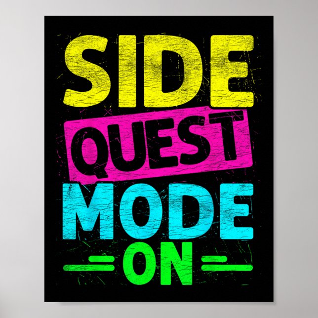 Affiche Mode Quête Secondaire Activé Drôle Rave Edm Festiv (Devant)