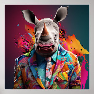 Affiche Mode Rhino blanc