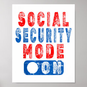 Affiche Mode Sécurité sociale activé - Humour citoyen âgé