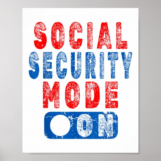 Affiche Mode Sécurité sociale activé - Humour citoyen âgé  (Devant)