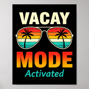 Affiche Mode Vacances Activé Drôle Voyage Vacances