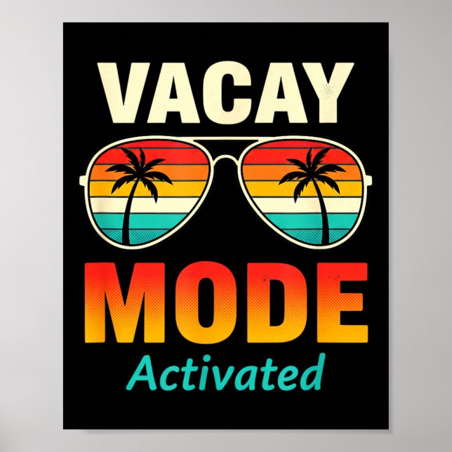 Affiche Mode Vacances Activé Drôle Voyage Vacances (Devant)