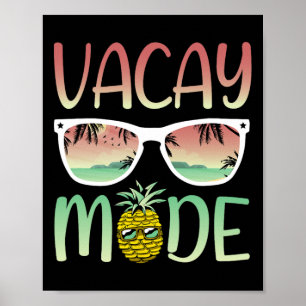 Affiche Mode Vacances Ananas Drôle Avec Lunettes De Soleil
