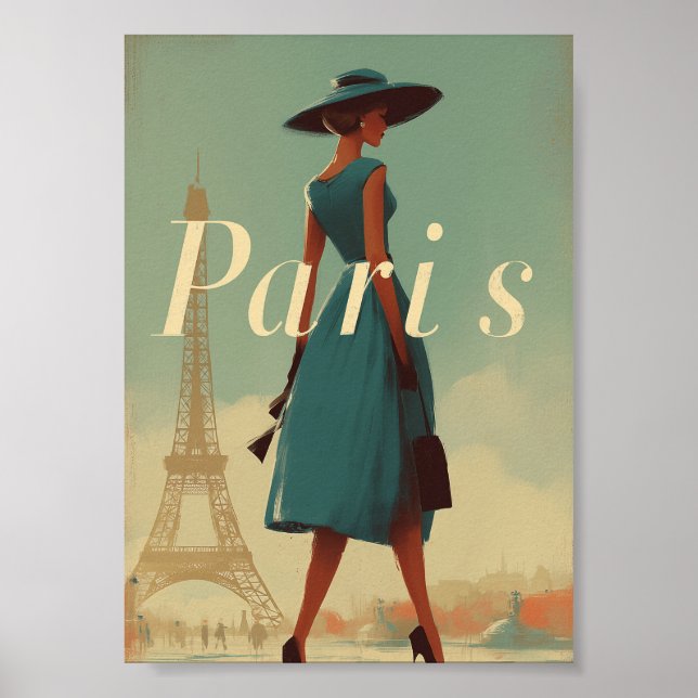 Affiche Mode vintage Parisienne (Devant)