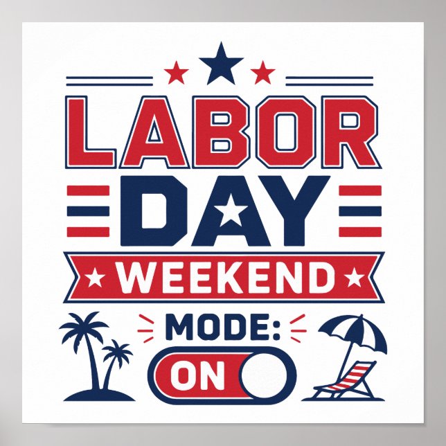 Affiche Mode week-end de la fête du Travail activé (Devant)