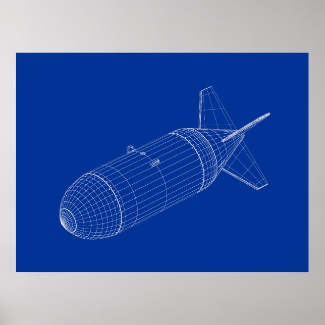 Affiche Modèle 3D de bombe à gravité nucléaire (Devant)