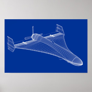 Affiche Modèle 3D de drone militaire