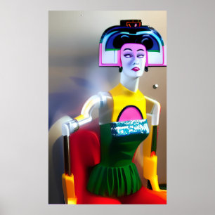 Affiche Modèle assis pour un artiste virtuel