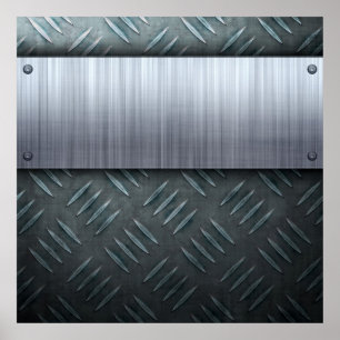 Affiche Modèle balayé de plat de diamant en métal