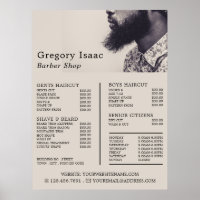 Modèle Black Beard, Liste de prix des barbiers pou