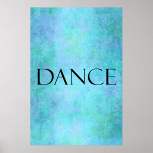 Affiche Modèle bleu turquoise de danse d'aquarelle de