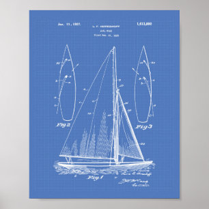 Affiche Modèle d'art de brevet du bateau à voile 1927