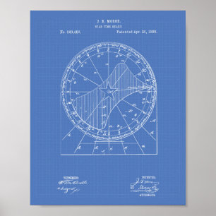 Affiche Modèle d'art de brevet du diagramme de temps