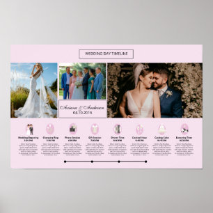 Affiche Modèle de chronologie du jour de mariage