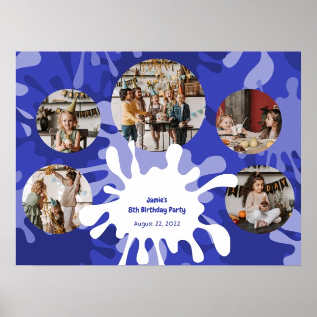 Affiche Modèle de collage d'anniversaire d'art moderne 5 p (Devant)