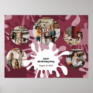 Affiche Modèle de collage de 5 photos d'anniversaire d'art