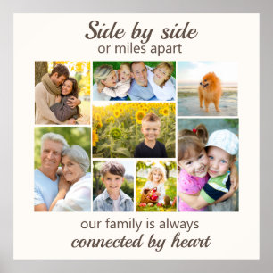 Affiche Modèle de collage de photos de famille à 8 en blan
