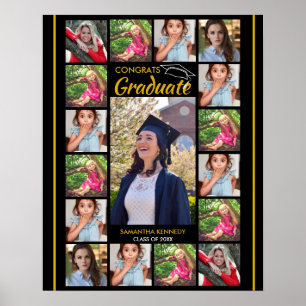 Affiche Modèle de collage photo Félicitations diplômé 2026