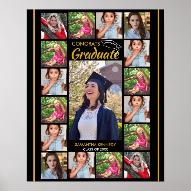 Affiche Modèle de collage photo Félicitations diplômé 2026 (Devant)